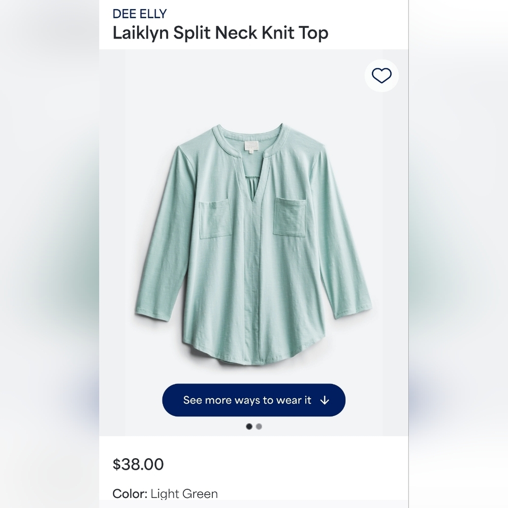 Dee Elly Laiklyn Split Neck Knit Top - XS